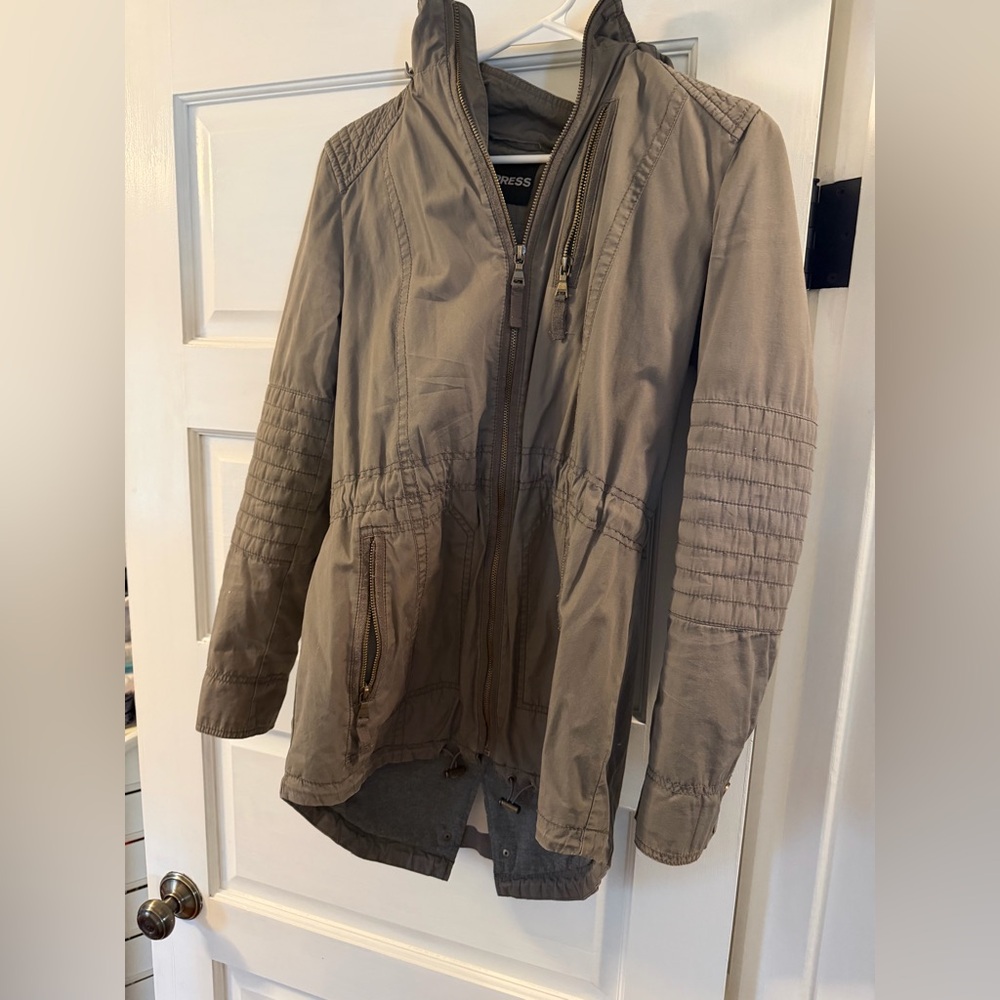 Express Khaki Zip-Up Jacket